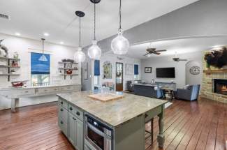 Kitchen view to living area