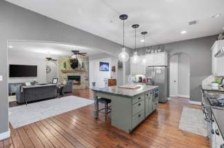 Kitchen view to living area