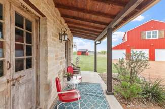 Guest house porch to barn