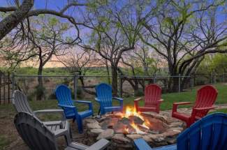 Backyard fire pit area