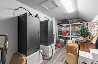 Media room storage closet