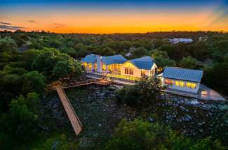 Back of property night aerial view