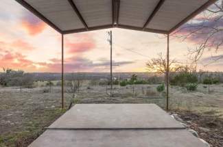RV carport sunset view