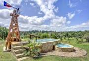 Back yard with water feature