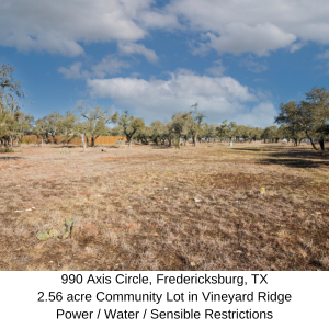 990 Axis Cr Fredericksburg TX Land For Sale